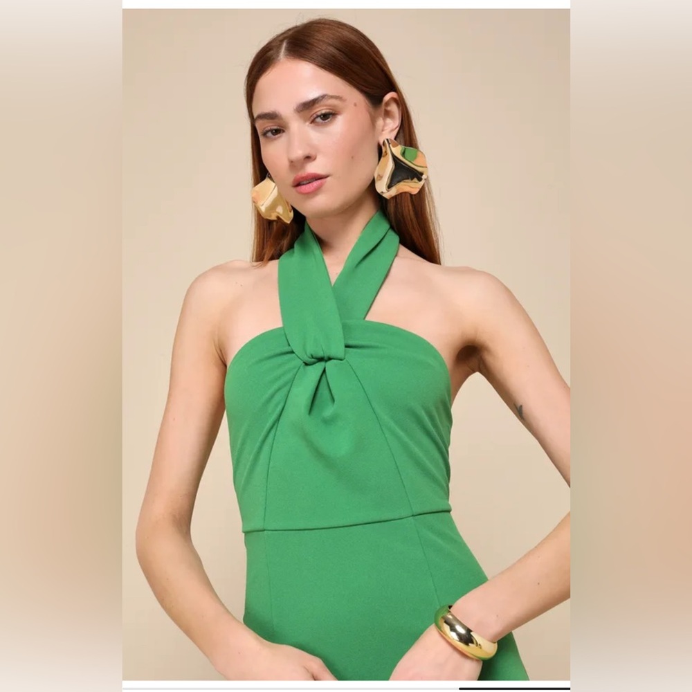 Lulus Green Halter Maxi Dress - NWT